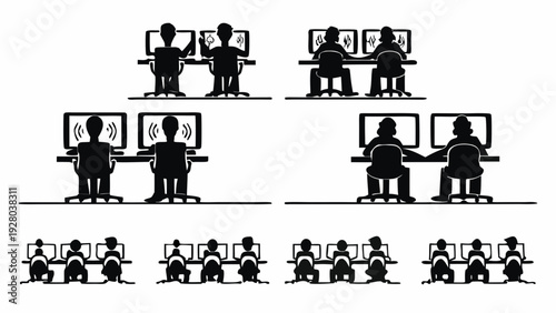 Team collaboration concept with people working on computers