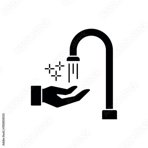 Hand washing icon, isolated on white background.