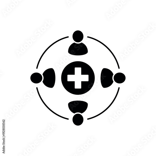 Community health icon, isolated on white background.