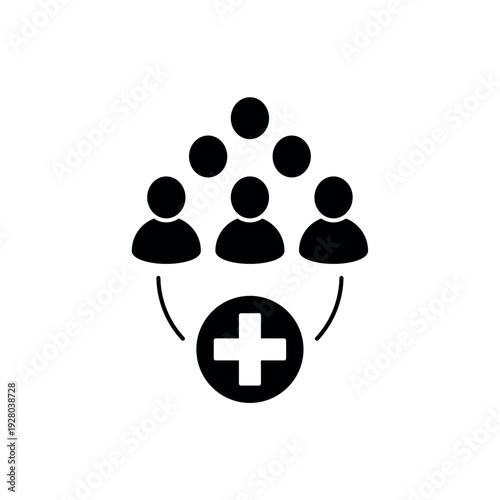 Social medicine icon, isolated on white background.
