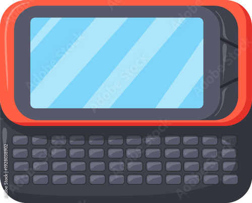 Mobile pc cartoon icon. Retro cell device