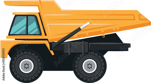 dump truck isolated on white