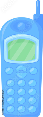 Retro cellphone. Vintage old phone cartoon icon