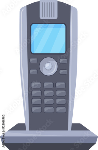 Wireless home phone. Analog device cartoon icon