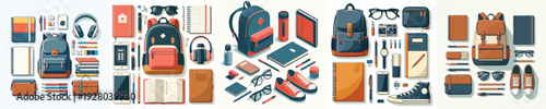 Vector of male student accessories