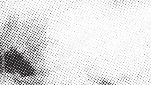Dynamic halftone corner texture with varying dot sizes on transparent grid background ideal for diagonal layout designs and modern artistic framing elements for digital or print media uses