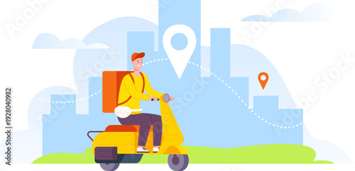 Food delivery guy. City business express drive