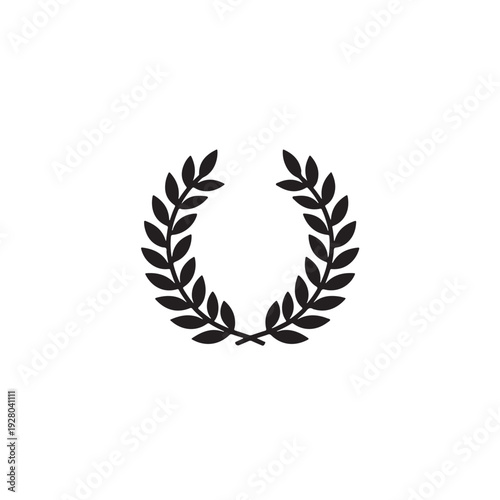 Wreath of Laurel Leaves Vector Icon for Award and Success.