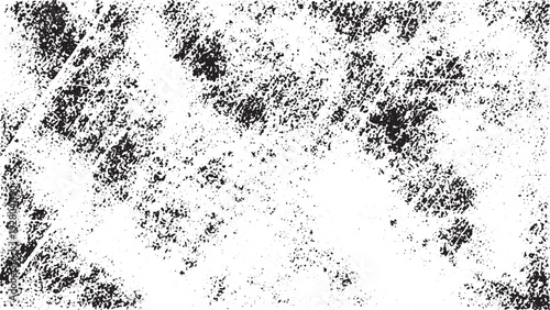 Black grunge overlay texture on transparent background for aged effect creation with dark grainy noise and scratched surface elements for vintage design projects and artistic film looks