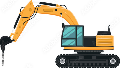 bulldozer excavator isolated on white