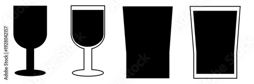 Water Glass Icon for Kitchen, Dining and Drink eps 10