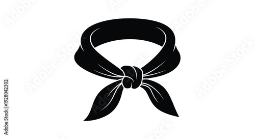 A black silhouette of a knotted bandana or headscarf design