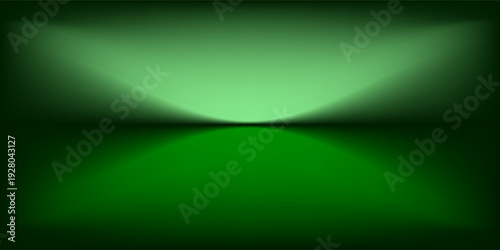 green background abstract with Gradient in empty room studio, green empty room studio gradient used for background, green background studio with shine use for product shooting. vector dynamic room