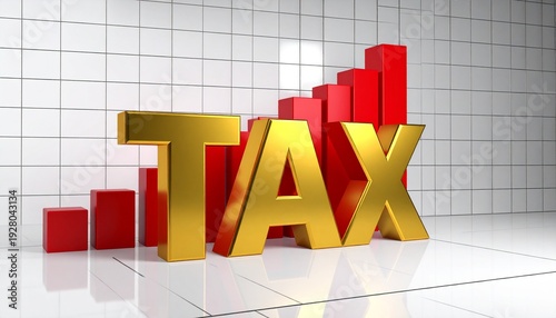 Rising Taxes and Financial Growth Concept with Upward Graph