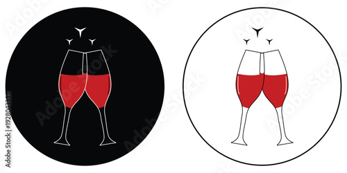 Wine glasses toasting icon isolated on white background eps 10