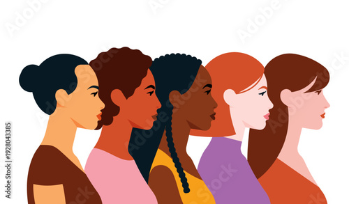 Women cultures and nationalities. Different beauty: African, Asian, Chinese, European, Latin American, Arab. Women's rights, women's day, independence, equality, unity, solidarity. 