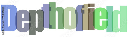 Creative typography design of depth of field text on transparent background