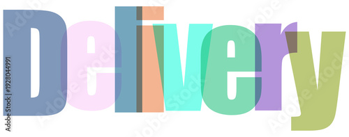 A creative typography art design of the word delivery on transparent background