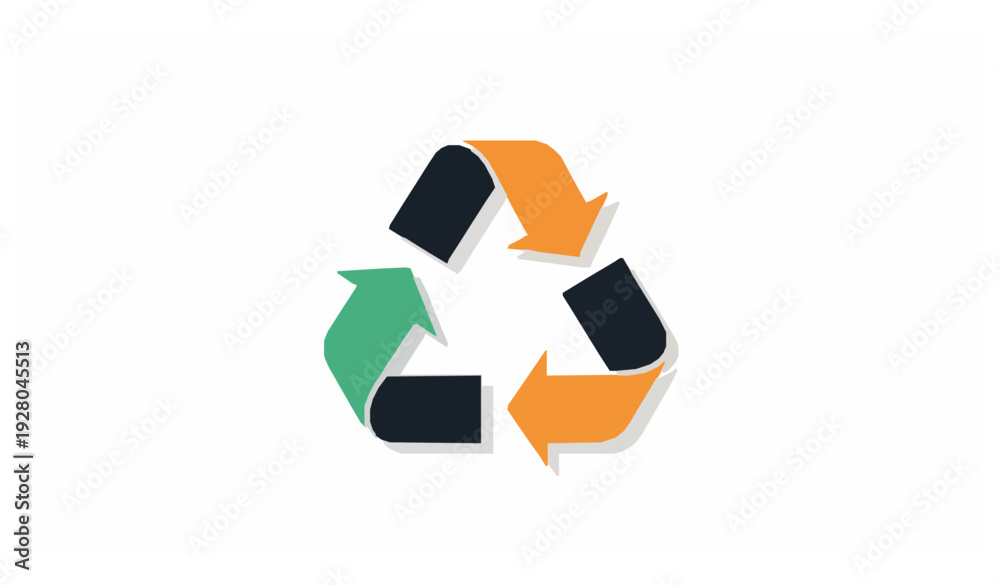 Obraz premium Flat Recycle Symbol Icon Vector – Environmental and Eco-Friendly Design