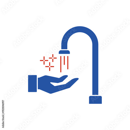 Hand washing icon, isolated on white background.