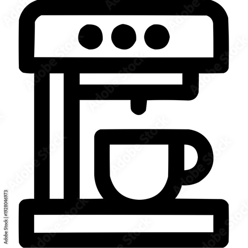 Coffee machine icon with cup in minimalistic style
