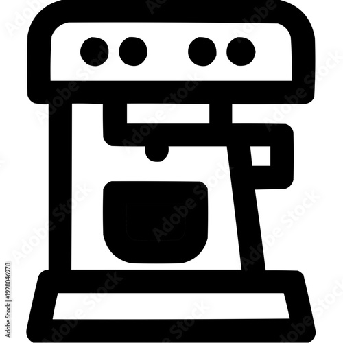 Coffee maker icon silhouette on a simple background