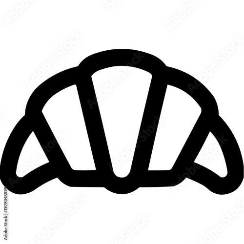 Stylized croissant icon on a minimalistic background