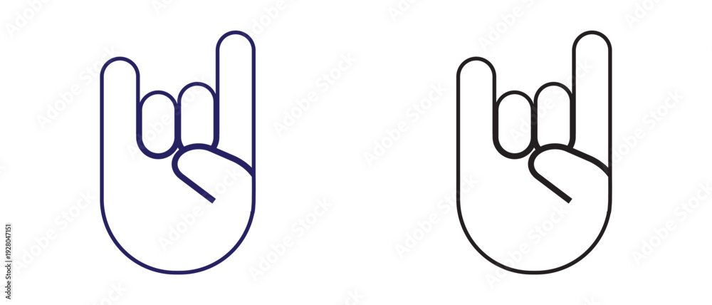 Fototapeta premium hand rock horns icon, rocks hands icon. Rock on Hand icon, vector illustration.