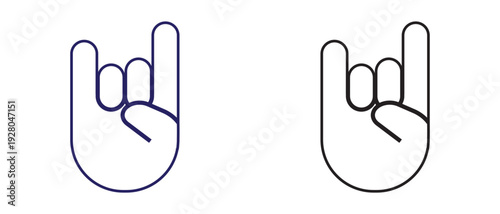 hand rock horns icon, rocks hands icon. Rock on Hand icon, vector illustration.