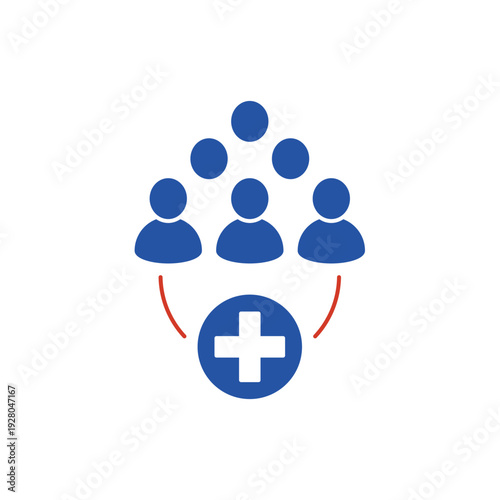 Social medicine icon, isolated on white background.