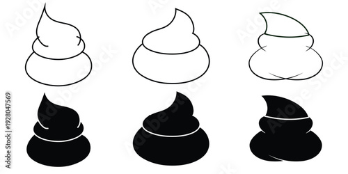 Poop icon symbol collection on white background eps 10.