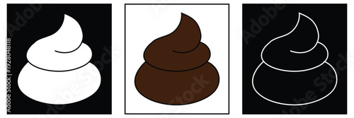 Poop icon symbol collection on white background eps 10
