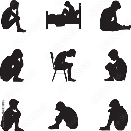 Romantic Couple Heart Silhouette Collection – Love, Wedding & Valentine Vector Icons Set