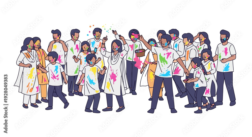 Fototapeta premium Holi Colors Celebration Gathering