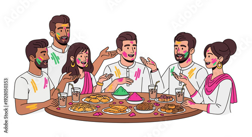 Joyful Holi Gathering With Sweets and Thandai