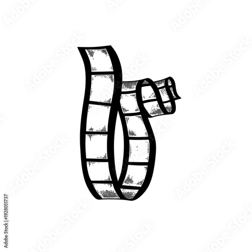 hand drawn vintage movie film strip line art vector illustration