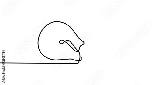vector illustration of an abstract human head. One line drawing Vector 