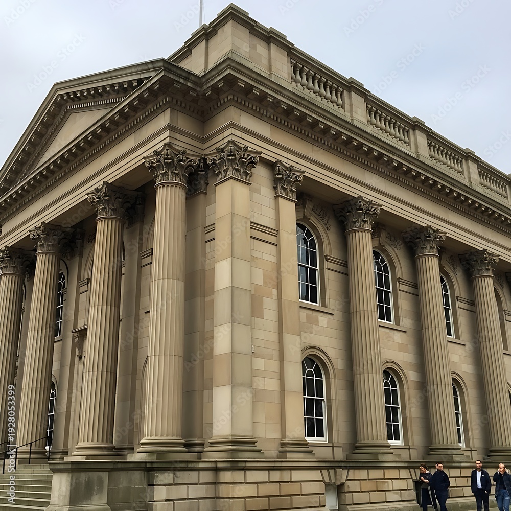 Obraz premium Architectural Grandeur - A Classical Building with Imposing Columns.