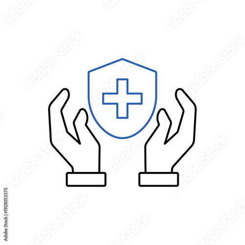 Health protection icon, isolated on white background