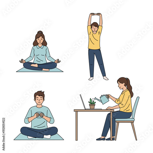 People doing various daily activities.