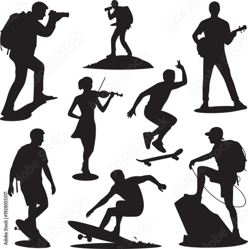 silhouettes of people