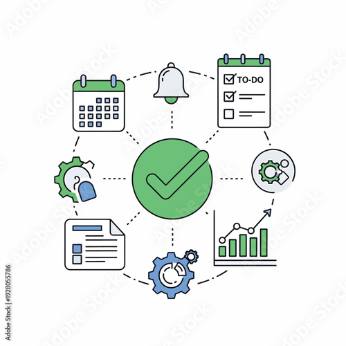 Green Check Mark Icon Design Elements.