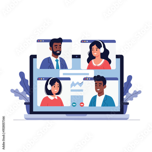 People on video conference call.