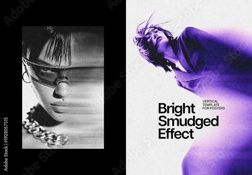 Blurred Poster Photo Effect Mockup