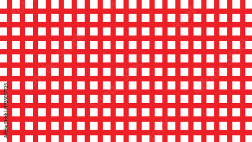Seamless Red and White Checkered Grid Pattern. Modern Abstract Background Ideal for Branding, Packaging, Textiles, Posters and Digital Design Projects.