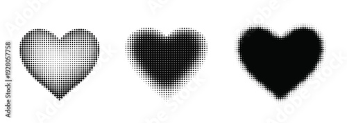 Romantic red heart outline vector set for valentine wedding and anniversary designs.