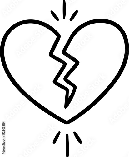 Hand Drawn Broken Heart Doodle
