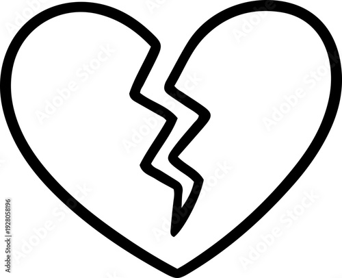 Broken Heart Doodle Icon
