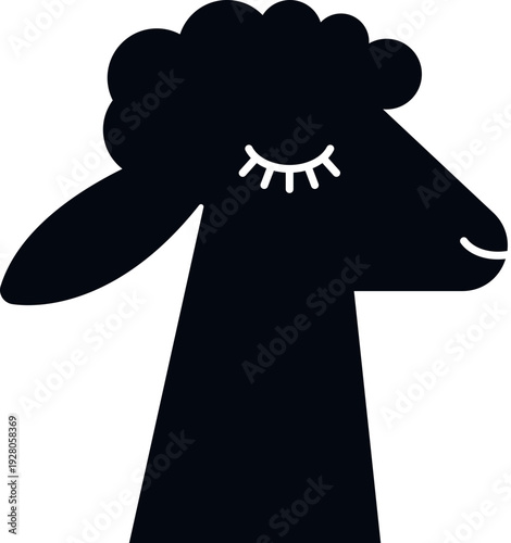 Sleeping Llama Silhouette Icon