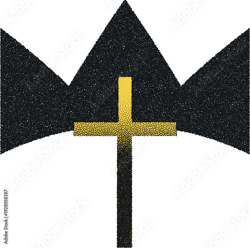 Cross and Crown Stippled Icon